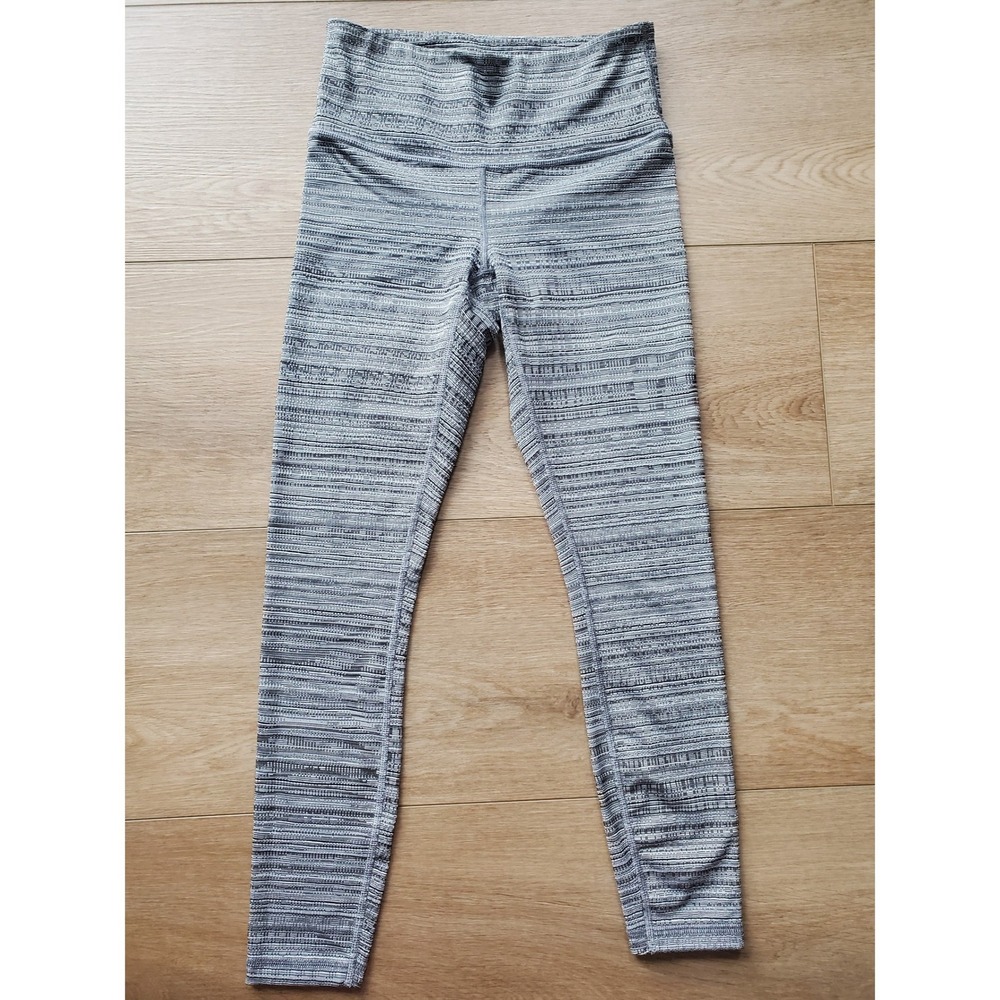 Athleta Grey White and Black Textured High Rise Leggings XS